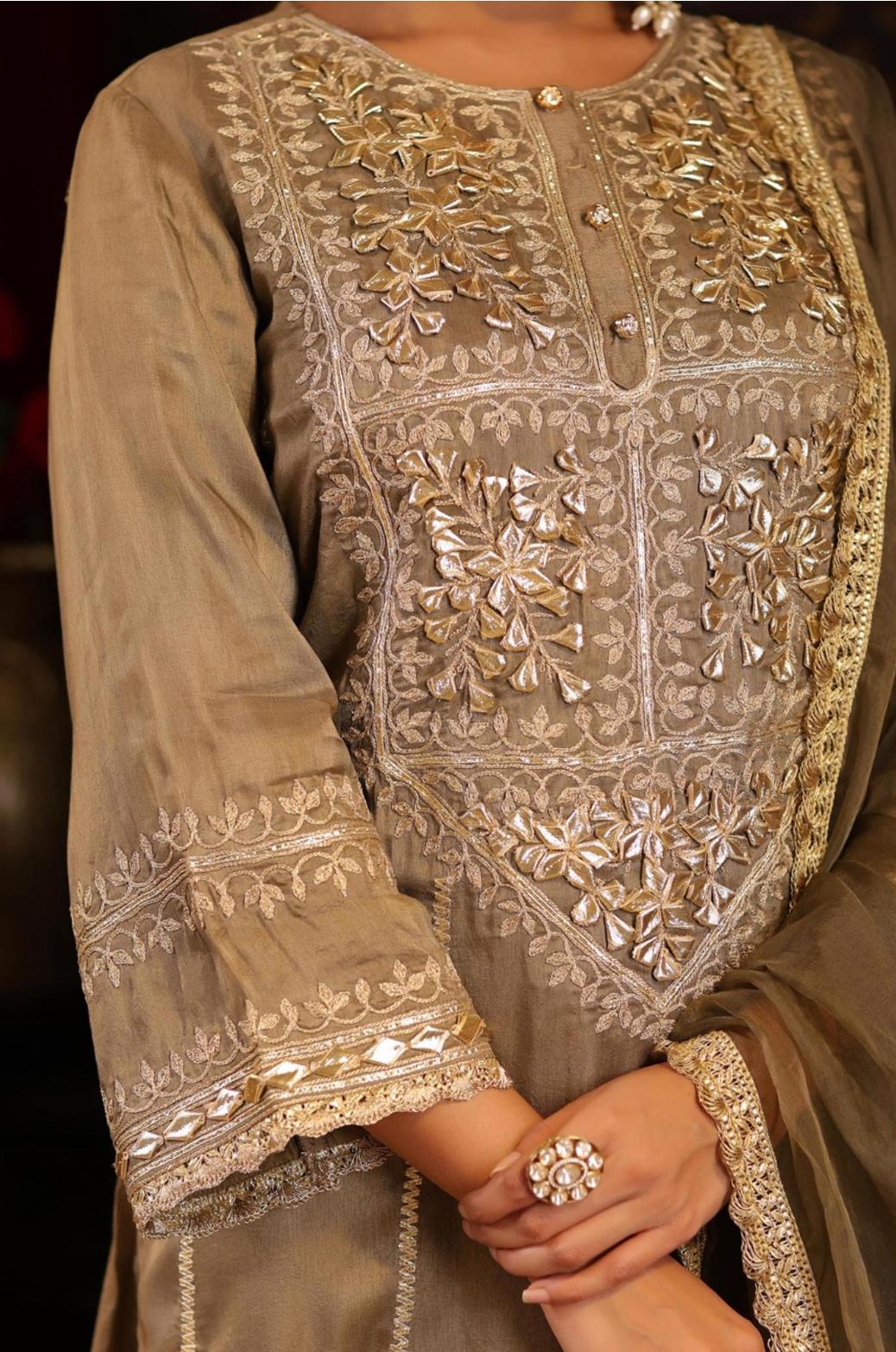 Dupion silk suit