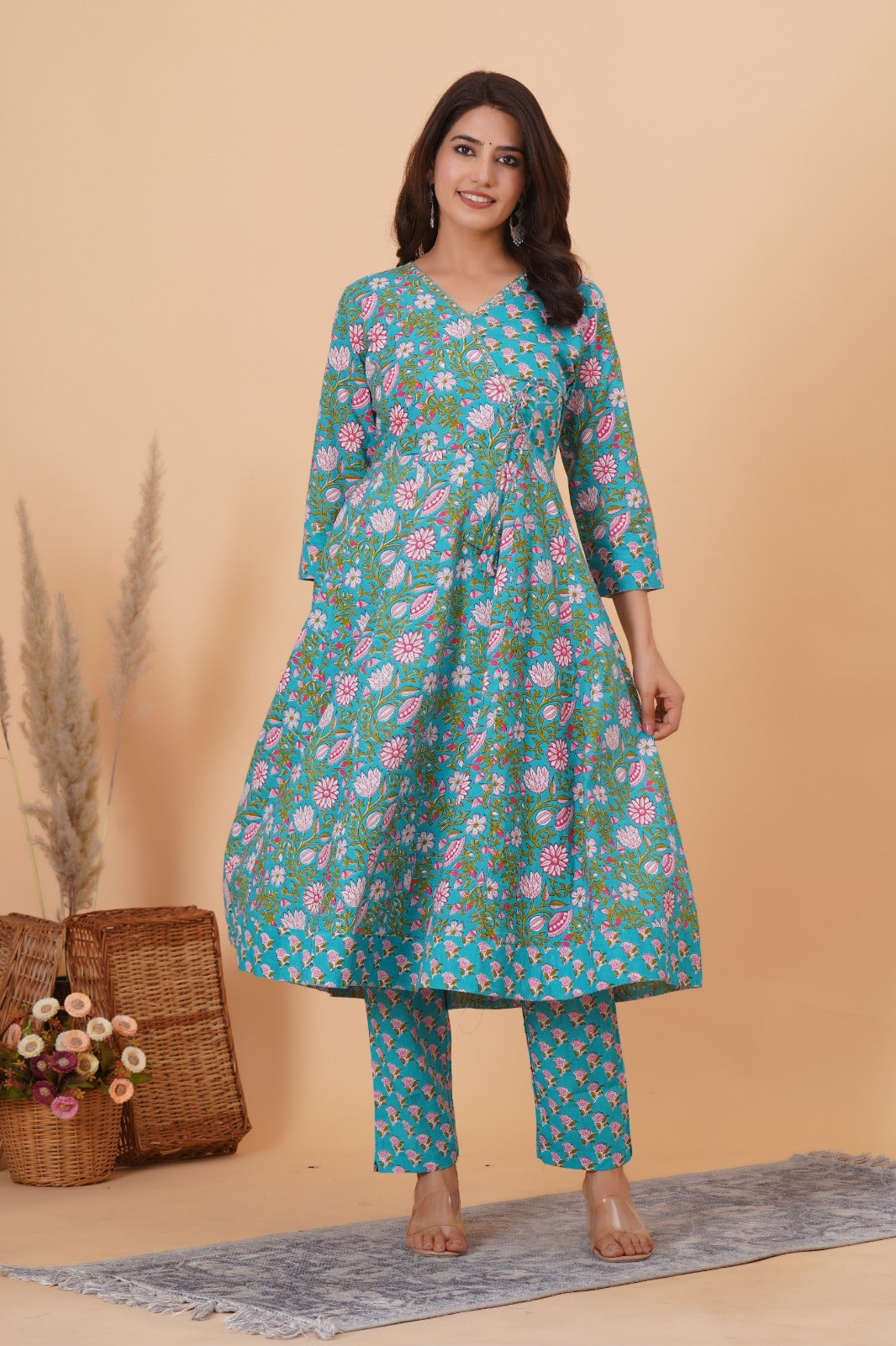 Blue cotton suit set