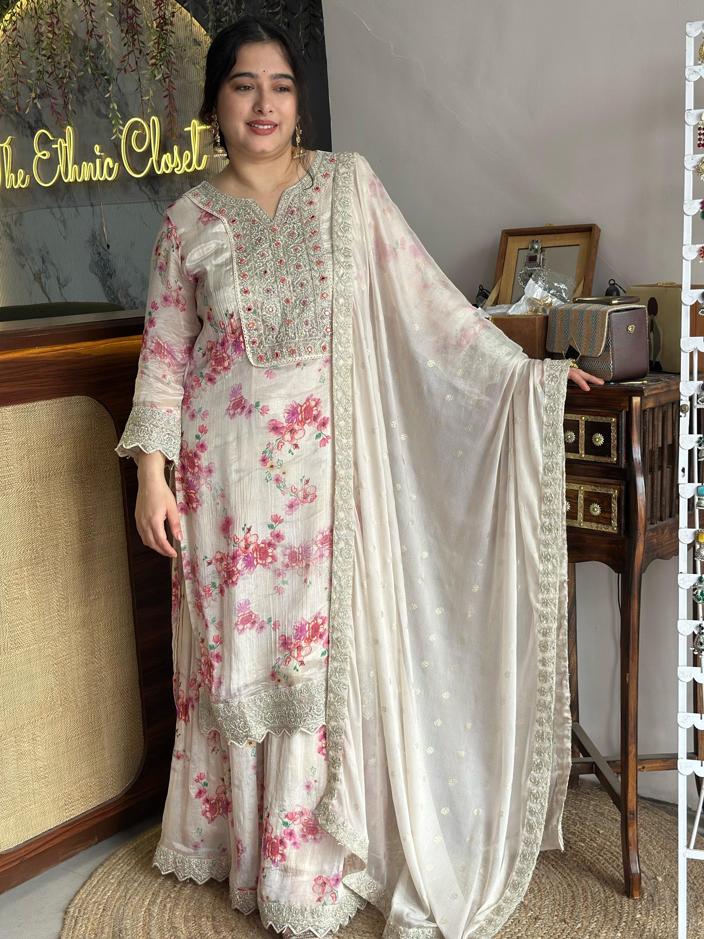 Flower print Sharara set