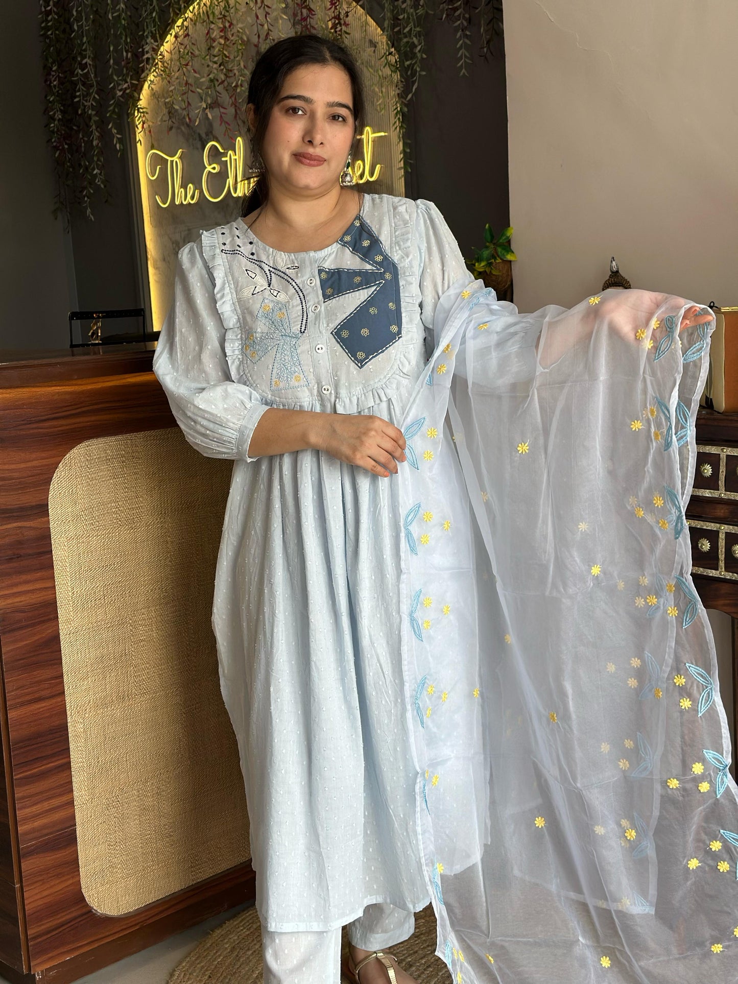 Cotton A line Suit set