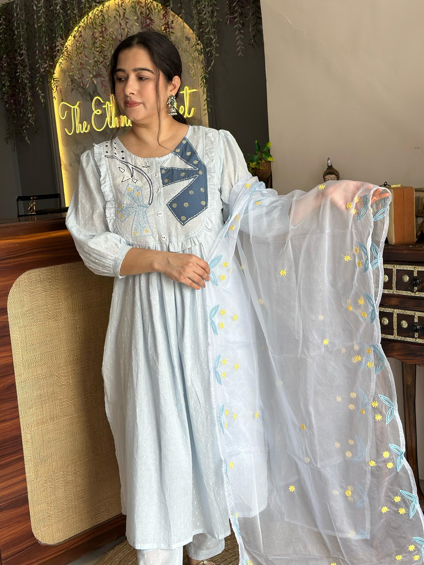Cotton A line Suit set