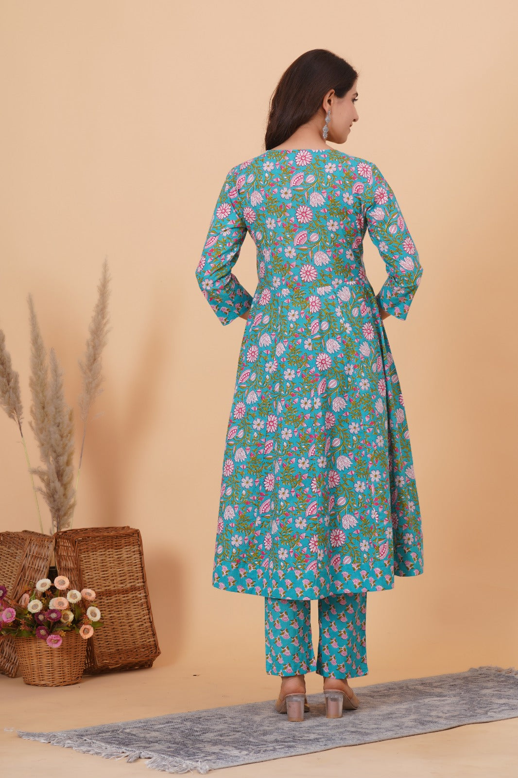 Blue cotton suit set