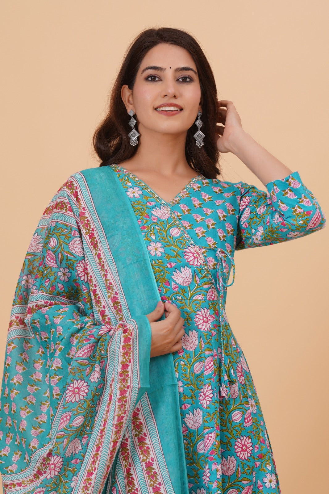 Blue cotton suit set