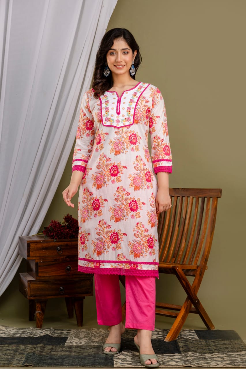 Floral cotton suit set